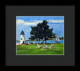 Goat Island Lighthouse Newport Rhode Island - Framed Print