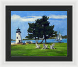 Goat Island Lighthouse Newport Rhode Island - Framed Print