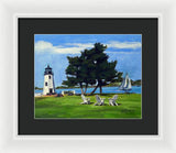 Goat Island Lighthouse Newport Rhode Island - Framed Print