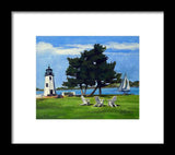 Goat Island Lighthouse Newport Rhode Island - Framed Print