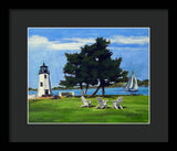 Goat Island Lighthouse Newport Rhode Island - Framed Print