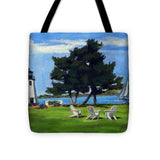 Goat Island Lighthouse Newport Rhode Island - Tote Bag