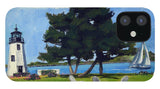 Goat Island Lighthouse Newport Rhode Island - Phone Case