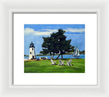 Goat Island Lighthouse Newport Rhode Island - Framed Print