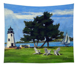 Goat Island Lighthouse Newport Rhode Island - Tapestry