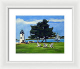 Goat Island Lighthouse Newport Rhode Island - Framed Print
