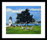 Goat Island Lighthouse Newport Rhode Island - Framed Print