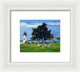 Goat Island Lighthouse Newport Rhode Island - Framed Print