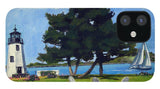 Goat Island Lighthouse Newport Rhode Island - Phone Case
