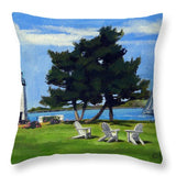 Goat Island Lighthouse Newport Rhode Island - Throw Pillow