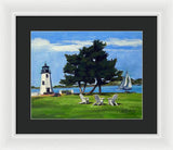 Goat Island Lighthouse Newport Rhode Island - Framed Print