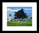 Goat Island Lighthouse Newport Rhode Island - Framed Print