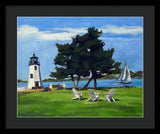 Goat Island Lighthouse Newport Rhode Island - Framed Print