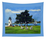 Goat Island Lighthouse Newport Rhode Island - Tapestry