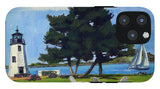 Goat Island Lighthouse Newport Rhode Island - Phone Case