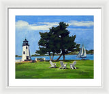 Goat Island Lighthouse Newport Rhode Island - Framed Print