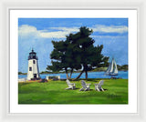 Goat Island Lighthouse Newport Rhode Island - Framed Print