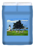 Goat Island Lighthouse Newport Rhode Island - Duvet Cover