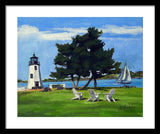 Goat Island Lighthouse Newport Rhode Island - Framed Print