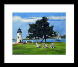 Goat Island Lighthouse Newport Rhode Island - Framed Print