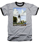 Goat Island Lighthouse Newport Rhode Island - Baseball T-Shirt