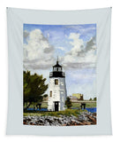 Goat Island Lighthouse Newport Rhode Island - Tapestry