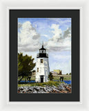 Goat Island Lighthouse Newport Rhode Island - Framed Print