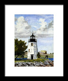 Goat Island Lighthouse Newport Rhode Island - Framed Print