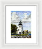 Goat Island Lighthouse Newport Rhode Island - Framed Print