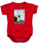 Goat Island Lighthouse Newport Rhode Island - Baby Onesie