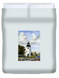 Goat Island Lighthouse Newport Rhode Island - Duvet Cover