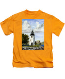 Goat Island Lighthouse Newport Rhode Island - Kids T-Shirt