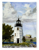 Goat Island Lighthouse Newport Rhode Island - Blanket