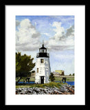Goat Island Lighthouse Newport Rhode Island - Framed Print