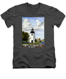 Goat Island Lighthouse Newport Rhode Island - Men's V-Neck T-Shirt