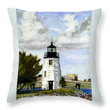 Goat Island Lighthouse Newport Rhode Island - Throw Pillow