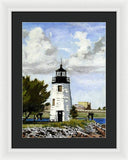 Goat Island Lighthouse Newport Rhode Island - Framed Print