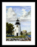 Goat Island Lighthouse Newport Rhode Island - Framed Print