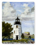 Goat Island Lighthouse Newport Rhode Island - Blanket