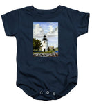 Goat Island Lighthouse Newport Rhode Island - Baby Onesie