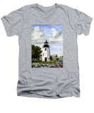 Goat Island Lighthouse Newport Rhode Island - Men's V-Neck T-Shirt