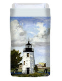 Goat Island Lighthouse Newport Rhode Island - Duvet Cover