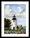 Goat Island Lighthouse Newport Rhode Island - Framed Print