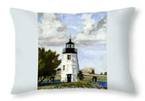 Goat Island Lighthouse Newport Rhode Island - Throw Pillow