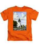 Goat Island Lighthouse Newport Rhode Island - Kids T-Shirt