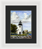 Goat Island Lighthouse Newport Rhode Island - Framed Print
