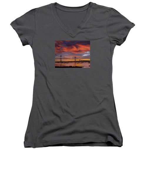 Newport Bridge Newport Rhode Island - Women's V-Neck