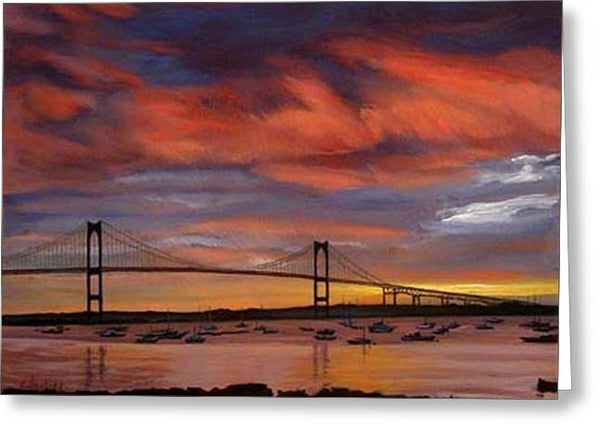 Newport Bridge Newport Rhode Island - Greeting Card