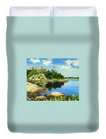 Beacon Rock Brenton Cove Newport Rhode Island - Duvet Cover