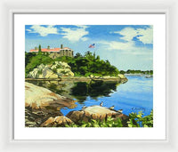 Beacon Rock Brenton Cove Newport Rhode Island - Framed Print